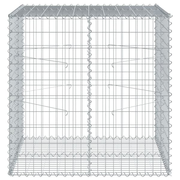 Gabionkorg med skydd 100x100x100 cm galvaniserat järn