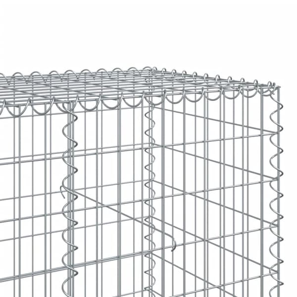 gabionkurv med cover 200x100x100 cm galvaniseret jern