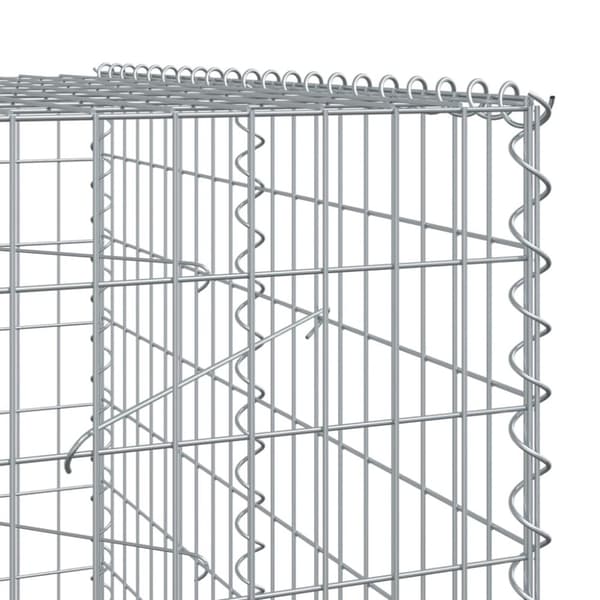 gabionkurv med cover 250x100x200cm galvaniseret jern