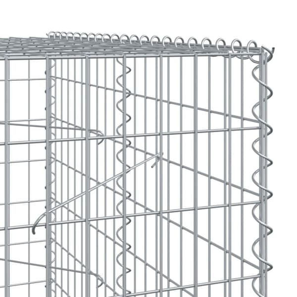 gabionkurv med cover 700x100x200 cm galvaniseret jern