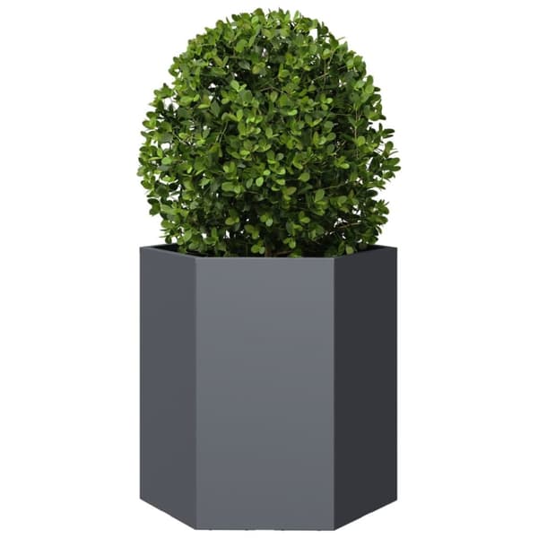 plantekasser 2 stk. 46x40x45 cm sekskantet stål antracitgrå