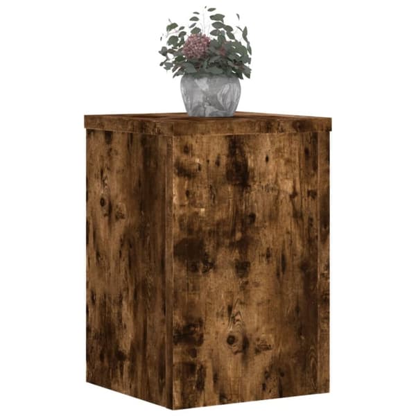 plantestativer 2 stk. 25x25x35 cm konstrueret træ røget eg