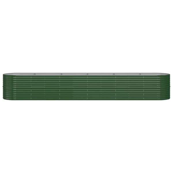 plantekasse 440x80x68 cm pulverlakeret stål grøn