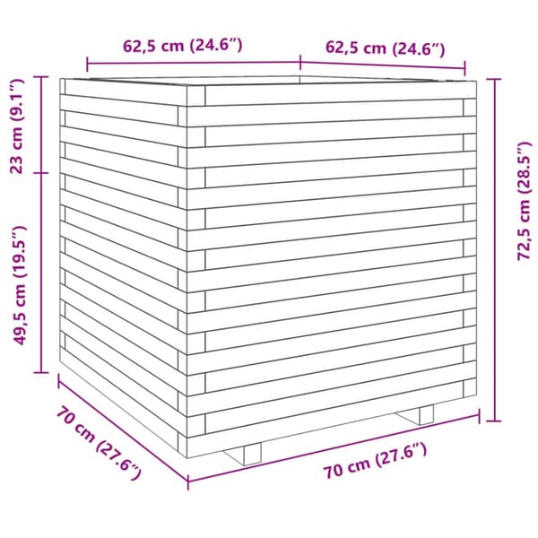 plantekasse 70x70x72,5 cm imprægneret fyrretræ