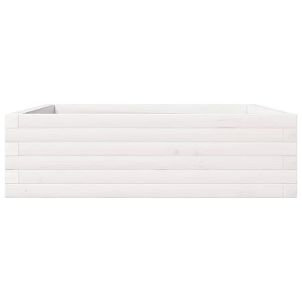 Odlingslåda 80x80x23 cm vit massiv furu