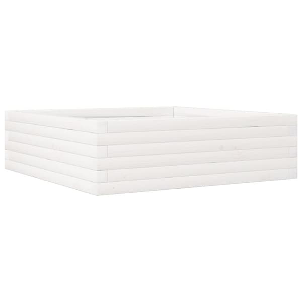 Odlingslåda 80x80x23 cm vit massiv furu