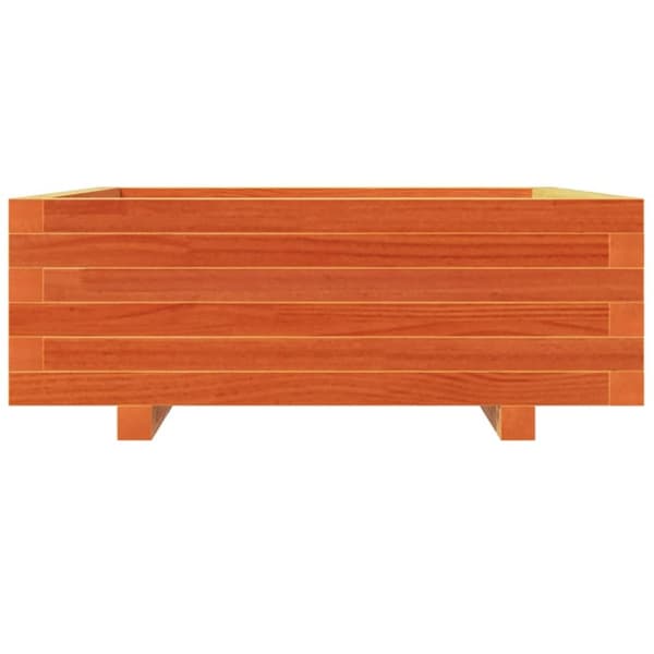 plantekasse 70x70x26,5 cm massivt fyrretræ gyldenbrun