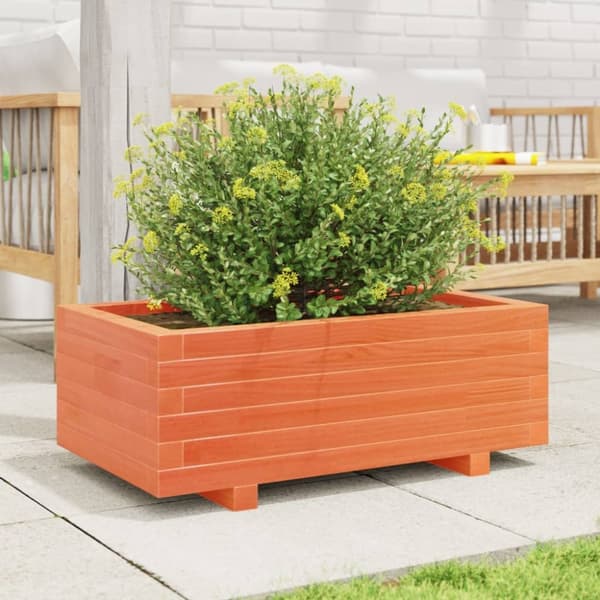 plantekasse 70x40x26,5 cm massivt fyrretræ gyldenbrun