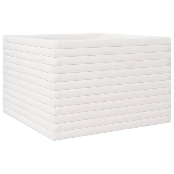 plantekasse 70x70x45,5 cm massivt fyrretræ hvid
