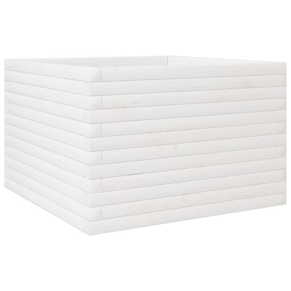 plantekasse 70x70x45,5 cm massivt fyrretræ hvid