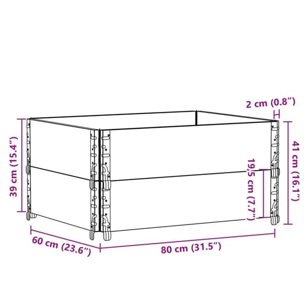 plantekasse 80x60 cm massivt fyrretræ sort