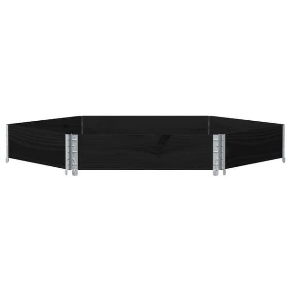 højbed 160x160 cm massivt fyrretræ sekskantet sort