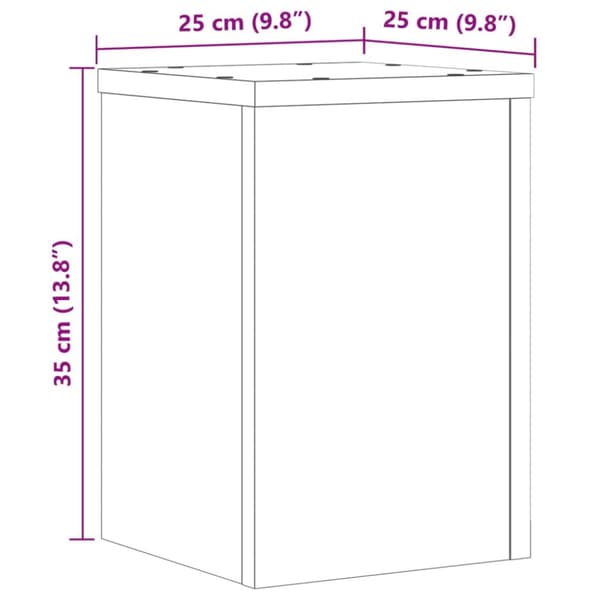 plantestativer 2 stk. 25x25x35 cm konstrueret træ grå sonoma-eg