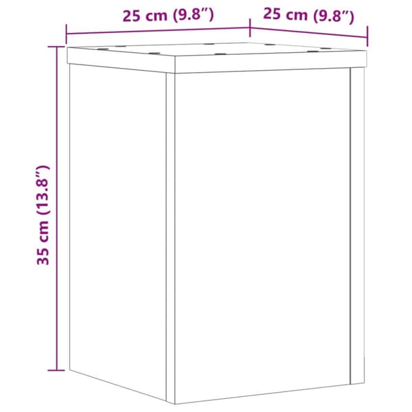 Kasvitelineet 2 kpl musta 25x25x35 cm tekninen puu