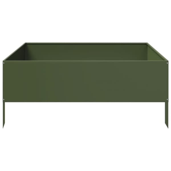 højbed 100x100x25 cm stål olivengrøn