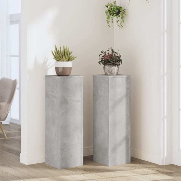 Kasvitelineet 2 kpl betoninharmaa 25x25x80 cm tekninen puu