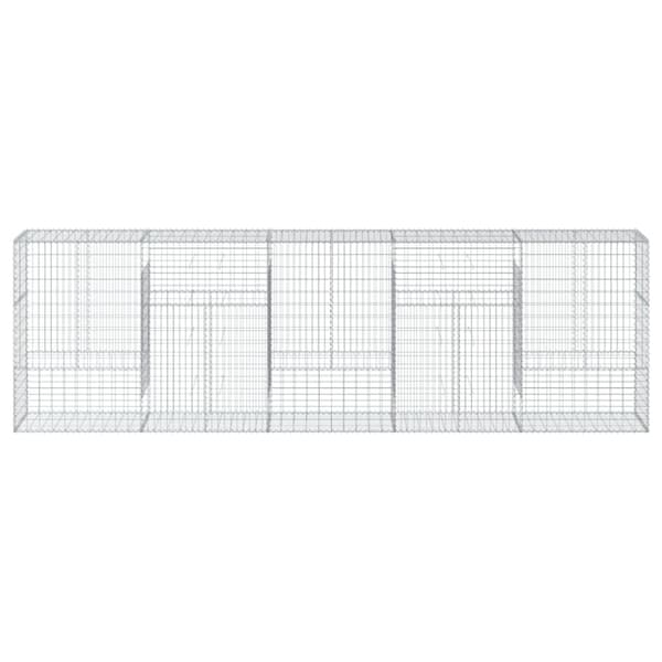 gabionkurv med cover 500x50x150 cm galvaniseret jern