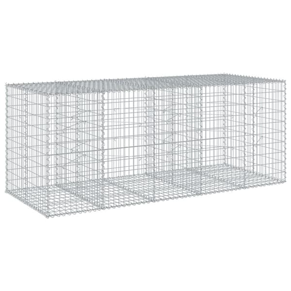 Gabionkorg med skydd 250x100x100 cm galvaniserat järn