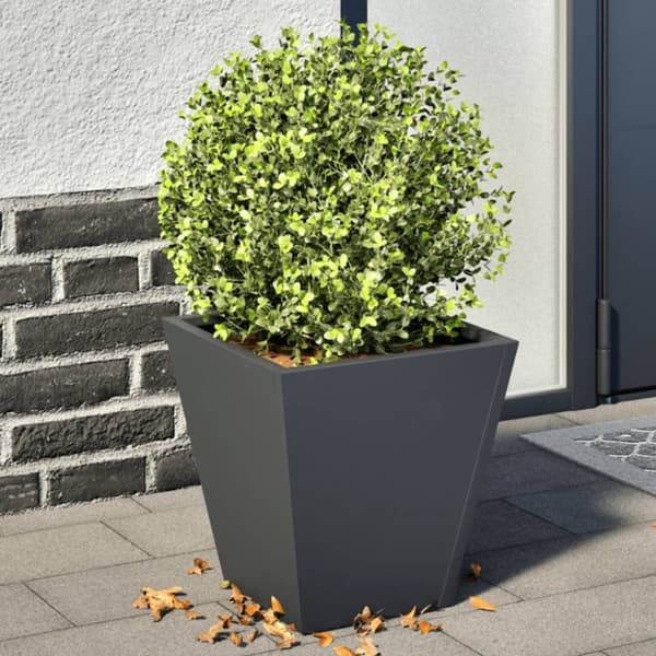 plantekasser 2 stk. 30x30x30 cm stål antracitgrå
