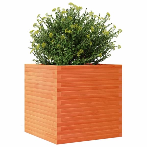 Odlingslåda vaxbrun 70x70x68,5 cm massiv furu