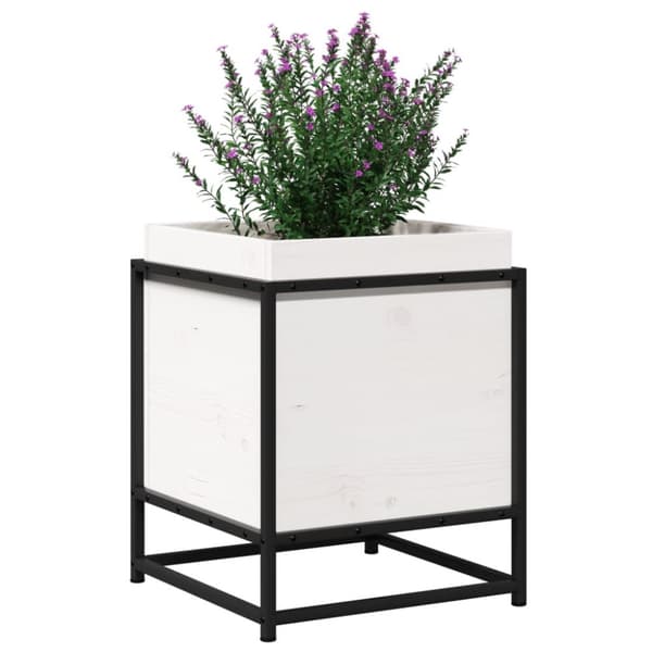 plantekasse 40x40x50 cm massivt fyrretræ hvid