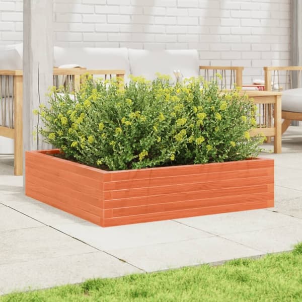 plantekasse 90x90x23 cm massivt fyrretræ gyldenbrun