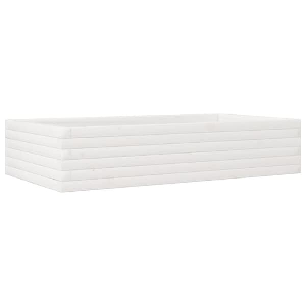 plantekasse 110x60x23 cm massivt fyrretræ hvid