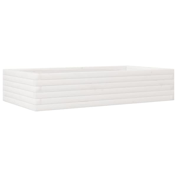 plantekasse 110x60x23 cm massivt fyrretræ hvid