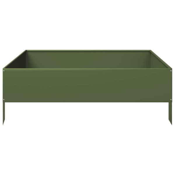 højbed 100x100x33,5 cm stål olivengrøn