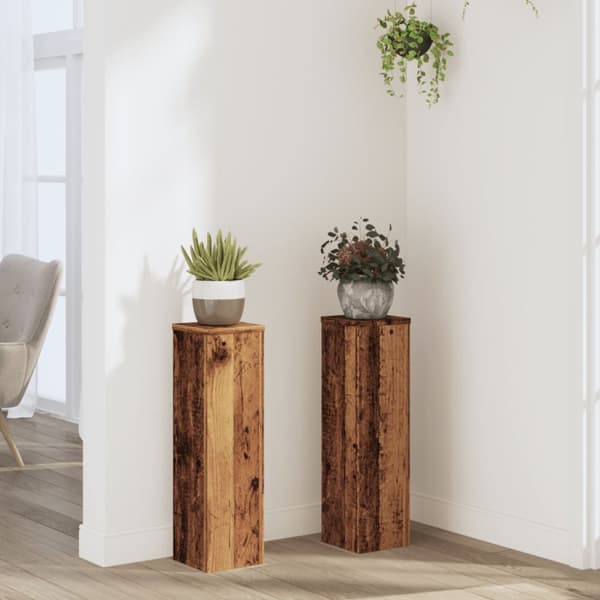 Kasvitelineet 2 kpl vanha puu 17x17x60 cm tekninen puu