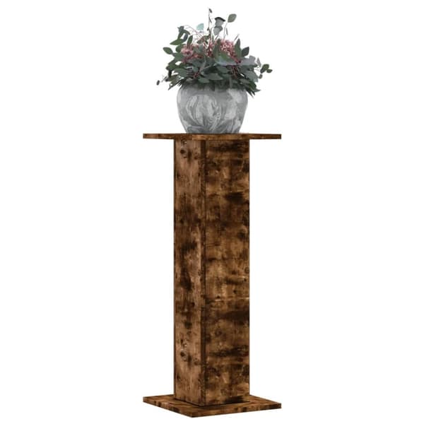 Växtställ 2 st rökfärgad ek 30x30x80 cm konstruerat trä