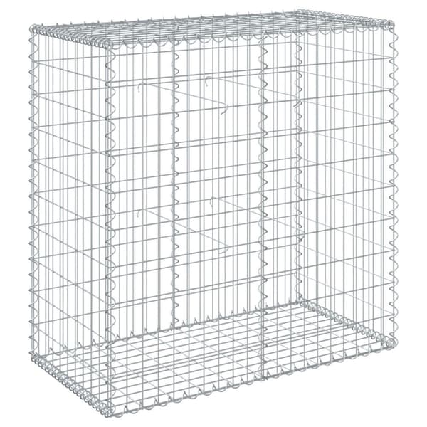 gabionkurv med cover 100x50x100 cm galvaniseret jern