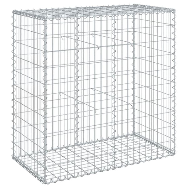 gabionkurv med cover 100x50x100 cm galvaniseret jern