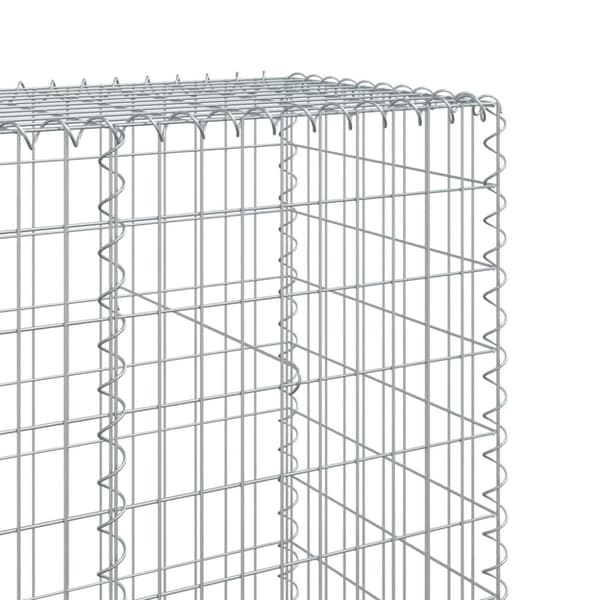gabionkurv med cover 1200x50x200 cm galvaniseret jern