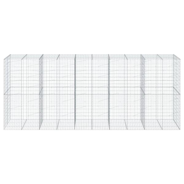 gabionkurv med cover 500x100x200 cm galvaniseret jern
