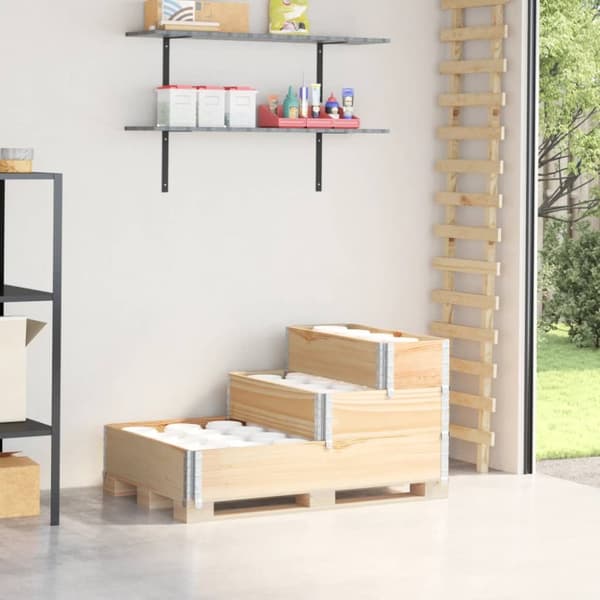 højbed 120x80 cm 3 niveauer massivt fyrretræ
