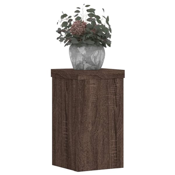 plantestativer 2 stk. 10x10x18 cm konstrueret træ brunt eg