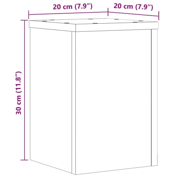 plantestativer 2 stk. 20x20x30 cm konstrueret træ grå sonoma-eg