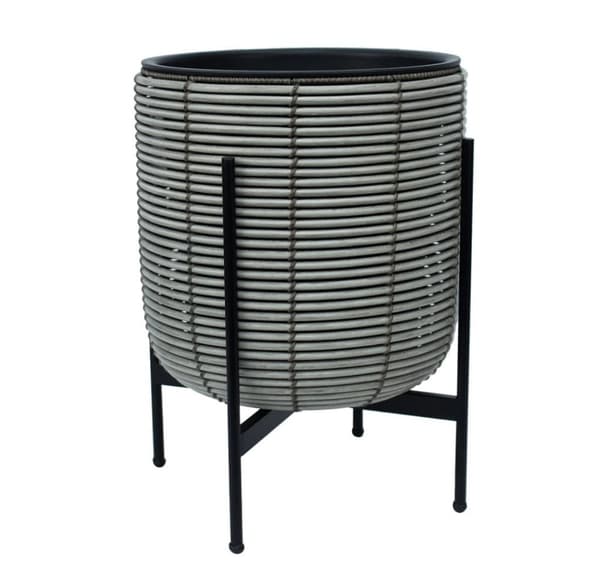 Plantekasse FLETT med stativ 38x38xH49cm, grå