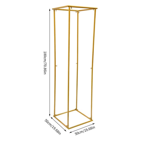 Metal Blomsterstativ, Guld Finish, Holdbar Stål Konstruktion,50x180cm, Guld