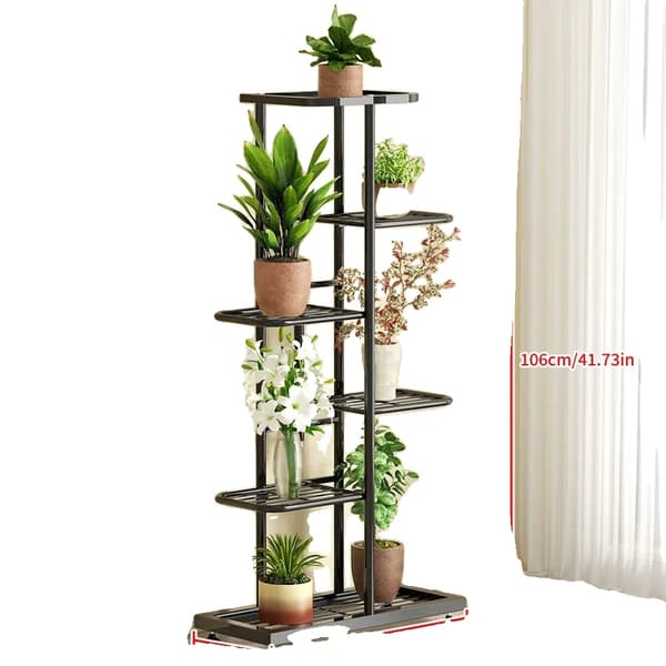 Kasviteline, 6 tasoa, metallirakenne,6kerrosta-valkoinen 6layers-black