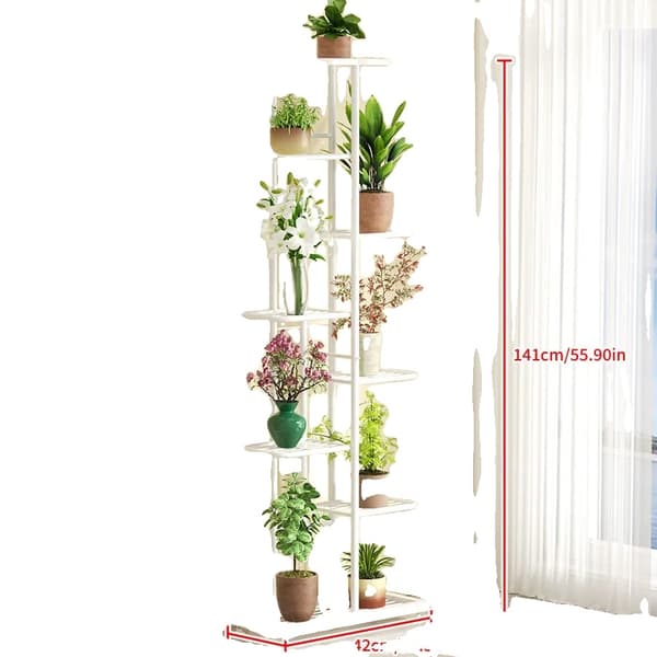 Planteholder, 7 eller 8 niveauer, holdbar metal konstruktion,8lag-hvid 8layers-white