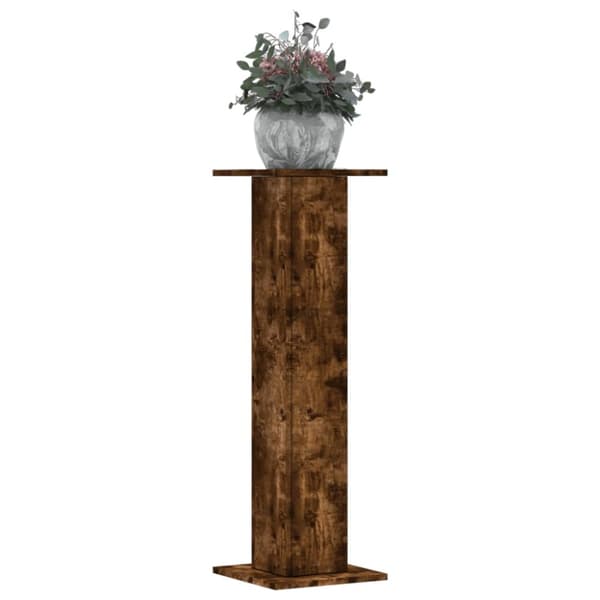 Växtställ 2 st rökfärgad ek 30x30x95 cm konstruerat trä