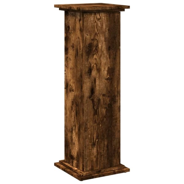 Piedestal med förvaring rökfärgad ek 31x30x90cm konstruerat trä