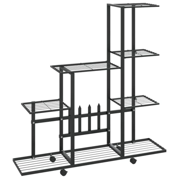 Växtställ på hjul 94,5x25x92,5 cm svart metall
