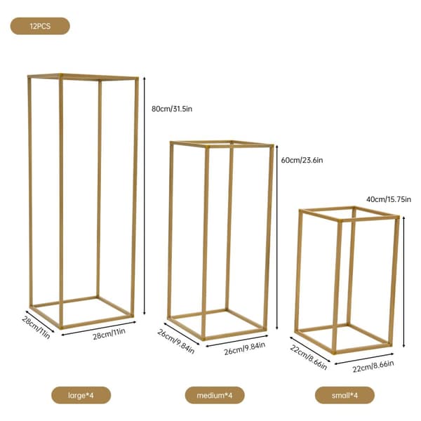 Metal Blomsterstand, Guld Farve, Holdbar Konstruktion,Guld