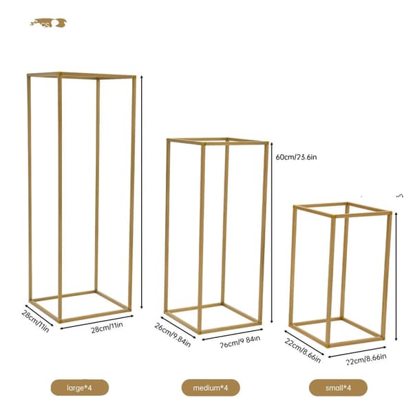 Metal Blomsterstand, Guld Farve, Holdbar Konstruktion,Guld