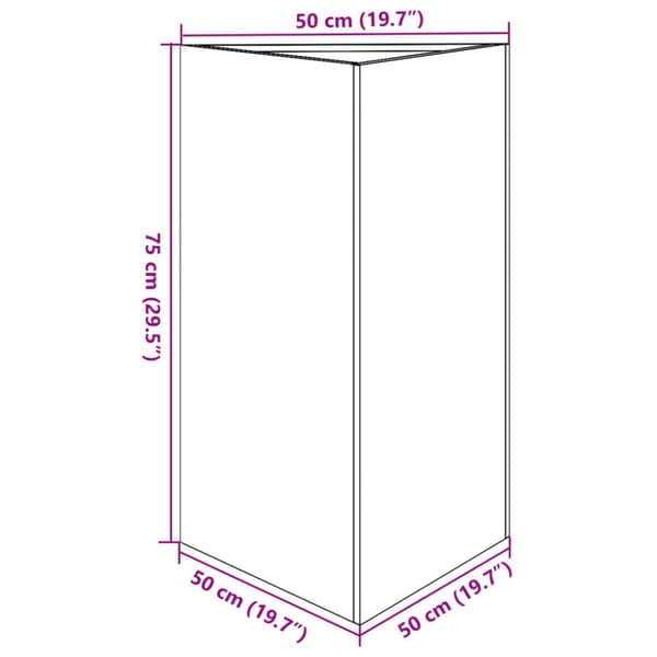 plantekrukke 50x43x75 cm trekantet stål hvid
