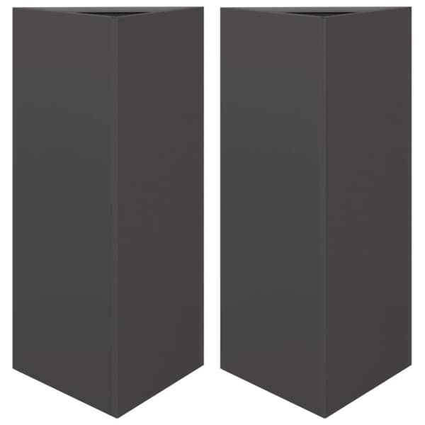 Puutarhakukkalaatikot 2 kpl musta kolmio 40x34,5x70 cm teräs