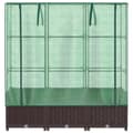 Miniatyrbillede 4 af 9: højbed med drivhusovertræk 120x40x138 cm rattan-look